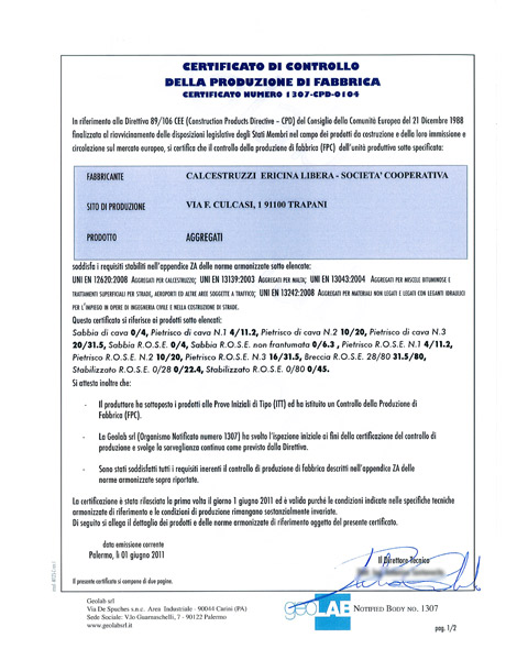 Calcestruzzi Ericina Libera Società Cooperativa Trapani