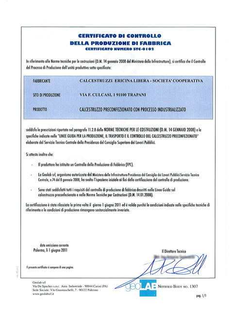 Calcestruzzi Ericina Libera Società Cooperativa Trapani